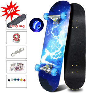 Standard Skateboards with Colorful Flashing Wheels